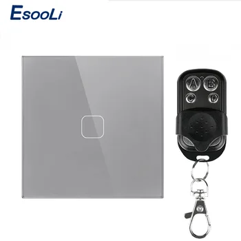 Esooli EU/UK Štandard 1 Gang 1 Spôsob diaľkové ovládanie spínač, AC 170~240V Nástenné svietidlo Diaľkový Dotykový Spínač S Mini Diaľkové ovládanie