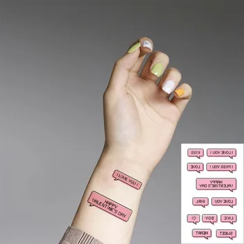 Nepremokavé TemporaryTatoo Nálepky Pár Chat Box I Love U List Srdce Art Tattoo Vody Prenos Falošné Flash Tatto pre Človeka Ženy