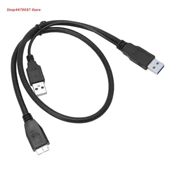 USB 3.0 Dual Power Y Tvar 2 x Typ A-Micro B Kábel Externý Pevný Disk, Disk K1AF