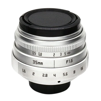 35mm F1.6 C Mount Objektív s Adaptérom Krúžok pre Fujifilm X-E2 / X-E1 / X-Pro1 / X-M1 / X-A2 / X-A1 / X-T1