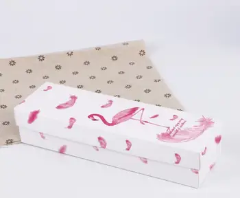 Flamingo/Mramor/Pierko Vzor Papier Balenie Box Nugát Cookies Darčeka Svadobné Čokoládová Torta Chlieb Lepenky Boxs SN2485