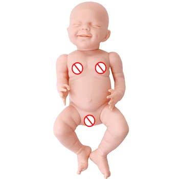 Reborn Baby Doll 17 Palcové Realisticky Deti BÁBIKA S Zatvorte Oči Silikónové Vinyl Nevyfarbené Nedokončené Bábika Časti DIY Prázdne Bábika Auta