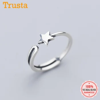 Trustdavis Trendy Reálne 925 Sterling Thai Striebro Fashion Star Otvorenie Prst Prstene Pre Ženy, Svadobné Party S925 Šperky DA1304
