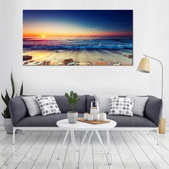 JHLJIAJUN Moderné Sunset Beach Seascape Plátne Obrazy Morských Seascape Prirodzený Obraz Domova Múr Umenia Pre Obývacia Izba