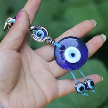 Turecká 3 mm Blue Eye Keychain Taška Visí Ozdoby na Strednom Východe Štýl Diablova Oči Domov, Záhradu, Auto Dekorácií