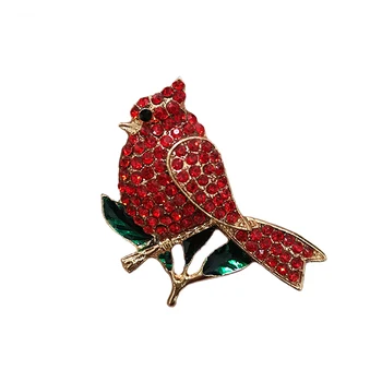 20pcs/veľa doprava zadarmo 3kinds červená Drahokamu crystal Kardinál vtákov, zvierat, Šperky, ozdoby Pin Brošne