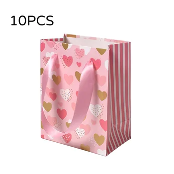 10pcs Darčekové Tašky s Rukoväťou Pink Mini Darček Taška pre Narodeniny, Svadby, Vianočné Sviatky Štúdia Dieťa Sprchy