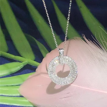18K biele zlato diamantový náhrdelník všetky use0.5ct diamant a majú certificate001