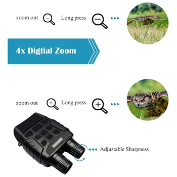 4X Digitálny Zoom Binokulárne Infared Digitálne Nočné Videnie Ďalekohľady Okuliare Ďalekohľad Podpora 32 GB TF Karty F1.2 F=25 mm