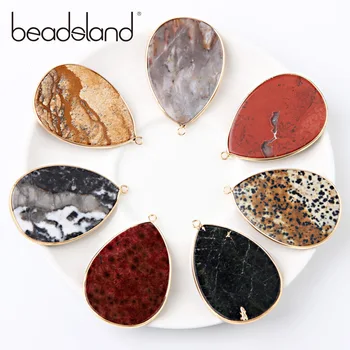 Beadsland Waterdrop Tvar Farebné Prírodného Kameňa Prívesok Pre DIY Náhrdelník Žena, Dievča, Darček 40467