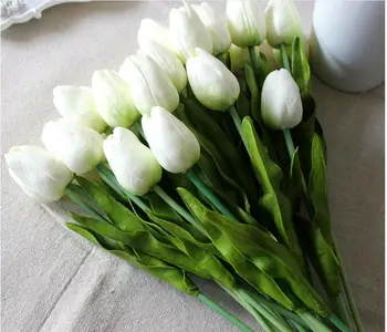 Doprava zadarmo 20PCS/VEĽA PU Mini Tulipán Umelý Kvet Skutočný Dotyk Svadobný Kvetinový Ornament Pre Domáce Obývacia Party Dekorácie