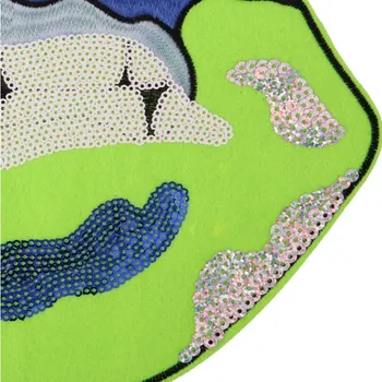 Nové Kreslené Veľké Sequined Pery Úst Odznak Výšivky, Tkaniny Patch Oblečenie Príslušenstvo Taška Dekorácie