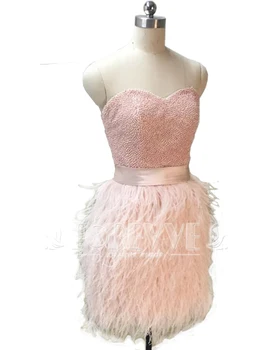 Luxusné Korálkové Perly Perie Prom Šaty 2019 Milú, Krátke Formálne Návrat Domov Šaty Party Šaty Vestidos De Fiesta Curto