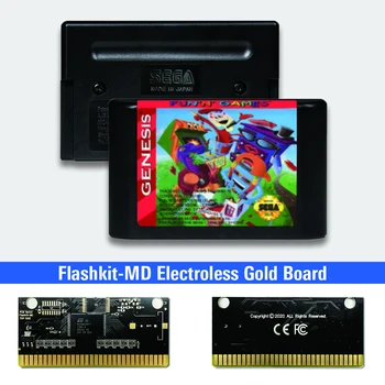 Zábavné 'n' Hry - USA Štítok Flashkit MD Electroless Zlato PCB Karty pre Sega Genesis Megadrive Video Herné Konzoly
