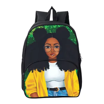 2019 Black Queen African American Girl Školské Tašky Pre Dospievajúcich Dievčat Školský Batoh Deti Aktovka Čierna Mágia Afro Lady Taška