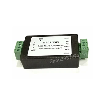 1pcs H801 WiFi;RGBW LED WIFI ovládač;RGBW WiFi LED H801 Radič;DC5-24V príkon;4CH*4A výstup