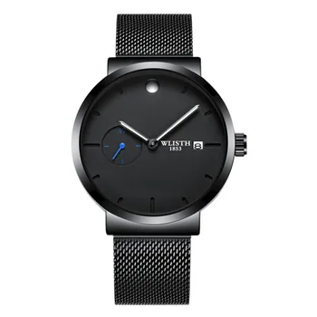 Nové hodinky pánske 2020 Waterproof Black Quartz Hodinky Mužov Značky Luxusná Nerezová Oceľ Oka Kapela Športové Náramkové Hodinky Muž Hodiny