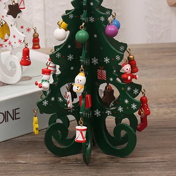 Vianočný Stromček Ručné DIY Plavidlá Stereo Drevené Vianočný Stromček, Darčeky, Vianočné Scény Rozloženie Ozdoby s Visí Prívesok