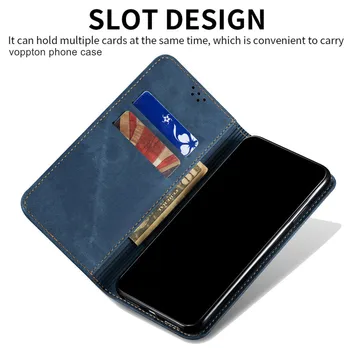 Džínsové Tkaniny Peňaženky Flip puzdro Pre Samsung Galaxy A42 A52 A72 A32 A12 5G Prípade Magnetické Flip Kartu Ochranný Kryt