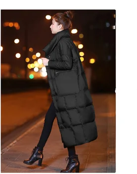 2018 Nové produkty Dlhej časti Veľkej veľkosti Zahusťovanie Veľké vrecko zimné Nadol bunda pre ženy
