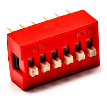 6P DIP prepínač DIP prepínač ploché šesť metrov od 2.54 MM červená prepínač ( 40 )