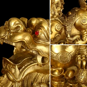 Čínsky Štýl, Zlaté Fengshui Maskot Čistej Medi Socha Obývacej Izby Vstup Domov Decore Ornanents Narodeninám Dekorácie