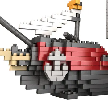 [Zábavné] DIY Montáž 780pcs Pirátska loď 3D plachetnica plachetnici model builing bloky Micro Tehly vzdelávania hračka pre deti, dieťa darček