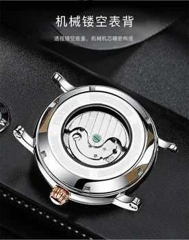 KINYUED značky Swiss diamond vŕtať plne automatické vyprázdnené Tourbillon svetelný mechanické hodinky pre mužov