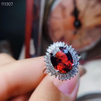 KJJEAXCMY boutique šperky 925 Striebro-intarzované Prírodný Granát Dievča Krúžok Podpora Detekcie sdfghj