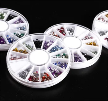 3D Charms Nail Art Koleso Dizajn Kamenné Dekorácie Kamienkami Šperky DIY Nailart Lepidlo Kamienkami Mix 1000pcs