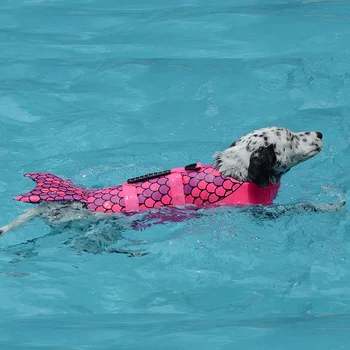 Pes Plávanie Záchranná Vesta Psa Život Bunda Psa Plavky Kúpacie Oblečenie Shark Morská Víla Tvar Psa Plavky Pet Pet Dodávateľov