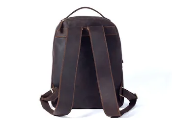 Jednoduché retro prírodné pravej kože mužov je veľká-kapacita batoh víkend vonkajšie cestovné crazy horse cowhide notebook bagpack