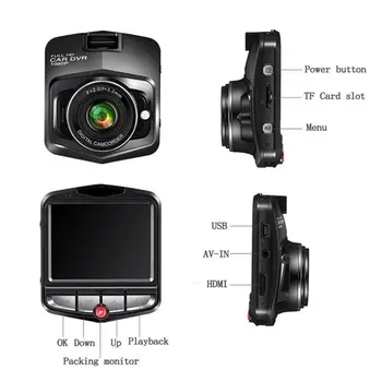 Full 1080p 2,4-palcový s Vysokým Rozlíšením LCD Auto Auto DVR Dash Cam Fotoaparát G-Senzor IR Noc 170 Stupňa širokouhlý Objektív
