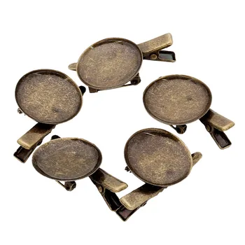 Antické Bronzové 10pcs/veľa Vnútorné 25 mm sponky do Vlasov Brošňa 2 Pomocou Cabochon Base DIY Šperky Príslušenstvo Ženy Ručné K0540
