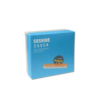 4pcs Soshine 26650 Batérie 5500mAh 3,7 V 26650 Chránené Nabíjateľná Li-ion Batérie Bunky PCB 26650 kontakty batérie