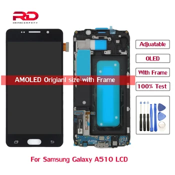 A510 AMOLED Pre Samsung Galaxy A5 2016 A510 A510M SM-A510F LCD Displej Dotykový Displej Digitalizátorom. Pre samsung s rámom nástroje