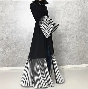 Nové SAE Abaya Dubaj Kaftan Malajzia Skladaný Prekladané Kimono Cardigan Moslimských Hidžáb Oblečenie Žien Župan Dubaj turecká Islamská Oblečenie