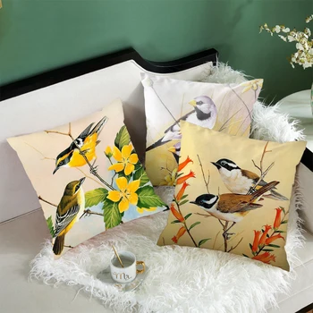 Krásny Vták Vankúš Flóry a Fauny Vankúš Vytlačené Hodiť Vankúš pre Domáce Gauč Dekoratívne Pillo