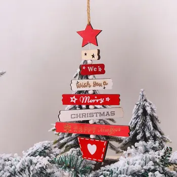 Drevené Vianočné Dekorácie pre Domov Vianočný Stromček Prívesok Vianočné Drevené Ozdoby, Darčeky Firmware pre Nový Rok 2021