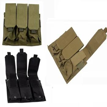 Multi-funkčné poľovnícke taktické Molle puzdro pás vak mini-bullet Triple Časopis Puzdro Mag Držiak Na Pištoľ Pištoľ