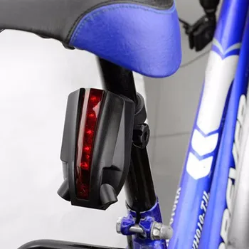 2 Laser+5 LED Zadné Koleso Bicykla Chvost Svetelný Lúč Bezpečnostné Výstražné Červené svetlo 4 blikajúce model Noc Bezpečnostné Upozornenie Bike Príslušenstvo