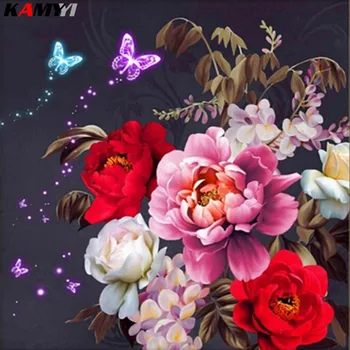 Diamond Výšivky, Kvetinové Plné Námestie Domova Obraz Kamienkami 5D DIY Diamond Maľovanie Kvetov Cross Stitch XY1