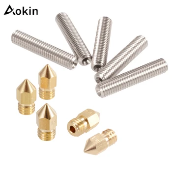 Aokin 5 ks 3D Tlačiarne 30 MM Dĺžka Vytláčacie 1.75 mm Trubica 0,4 mm Mosadz Vytláčacie Dýzy Tlačovej Hlavy Pre A8 a MK8 Makerbot Reprap