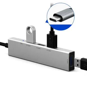 USB-C Typ C, USB 3.0, 4 Port Hub Adaptér USB-C Hliníkové Slim Thunderbolt USB Prevodník Pre Macbook Pro