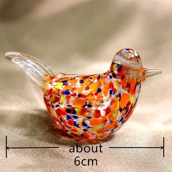 Ručné Miniatúrne Sklenené Vták Umenie Figúrka Ornament Hodváb Roztomilý dizajn a Živé Zviera Socha Domáce Stolné Dekorácie, Doplnky