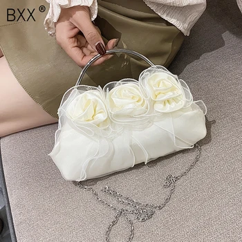 [BXX] Kvety Dizajn Tašky Pre Ženy 2021 Módne Značkové Reťazca Crossbody Rameno Ruky Tašku Lady Trend Kabelky a Peňaženky HQ587