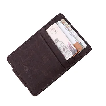 Slim Portable Názov ID Kreditnej Karty Držiteľ Kožené Hnedé Banka Kreditnej Karty Darčeka Multi Slim Slot Karty Prípade Módna Taška 10.8 cm*7.