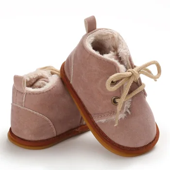 Detská obuv zimná lotus root ružová mužov a ženy, baby, teplé topánky gumy-soled protišmyková obuv 0-1 rok starý batoľa topánky