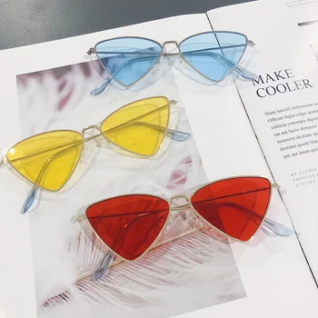 Cat eye dámske sexy slnečné okuliare 2019 dizajnér značky candy farby dámske slnečné okuliare drobné ročník festivalu oculos de sol feminino