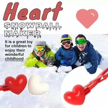 Sneh Maker Svorka Klip Srdce Tvar Zimné Radovánky Na Snehu Hračky Piesku, Lopty Maker Vonkajšie Strany Nástroje
